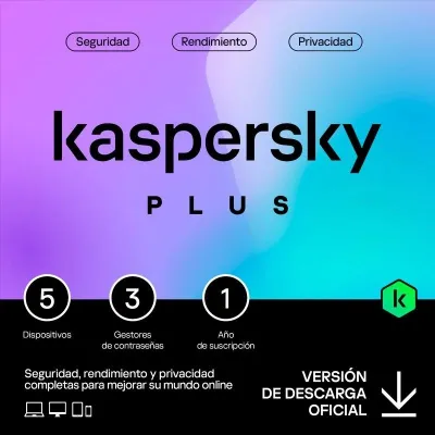 Kaspersky Plus Internet Security 2024 | 5 Dispositivos | 1 año