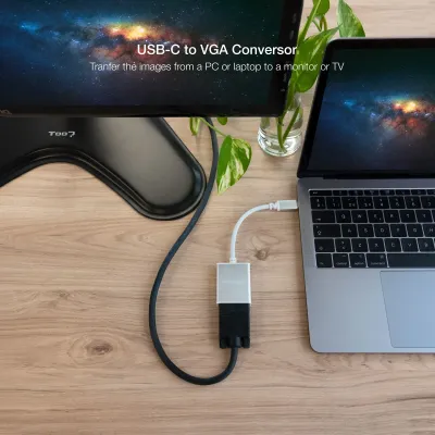 Nanocable Conversor USB-C a VGA USB-C/M-VGA/H Aluminio 10 cm