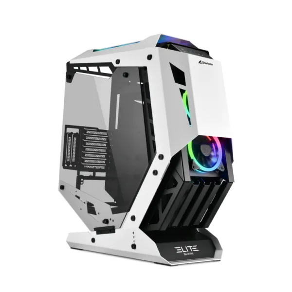 Sharkoon ELITE SHARK CA700 ARGB Cristal Templado USB-C Blanca
