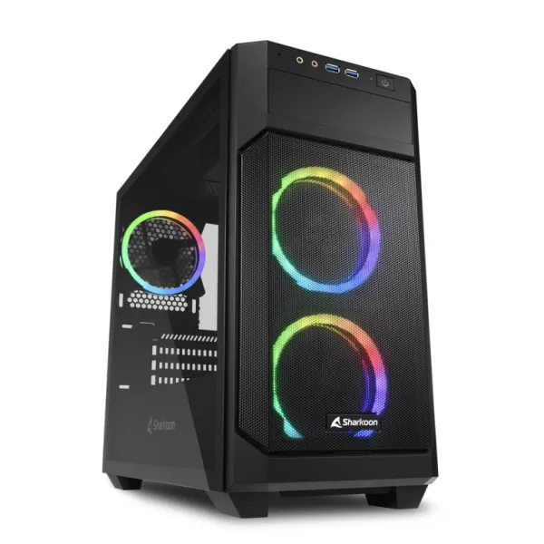 Sharkoon V1000 RGB Cristal Templado USB 3.0 Negra