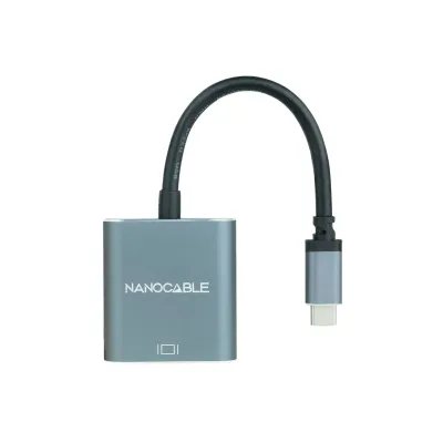 Nanocable Adaptador USB-C 3.1 a VGA Macho/Hembra 10cm Gris Nanocable Adaptador USB-C 3.1 a VGA Macho/Hembra 10cm Gris