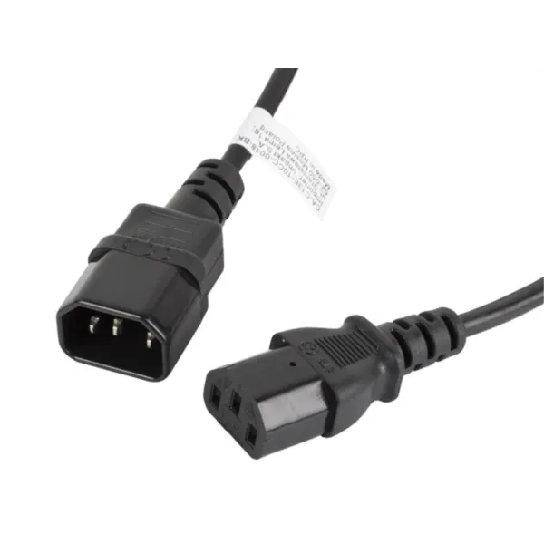 Lanberg Cable de Extensión IEC 320 C13 a C14 Macho/Hembra 1.8m Negro 