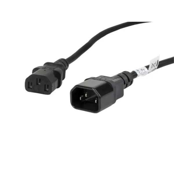 Lanberg CA-C13E-11CC-0018-BK cable de transmisión Negro 1,8 m C13 acoplador C14 acoplador