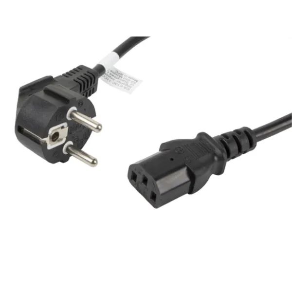Lanberg Cable de Extensión CEE 7/7 a IEC 320 C13 Macho/Hembra 1.8m VDE Negro 