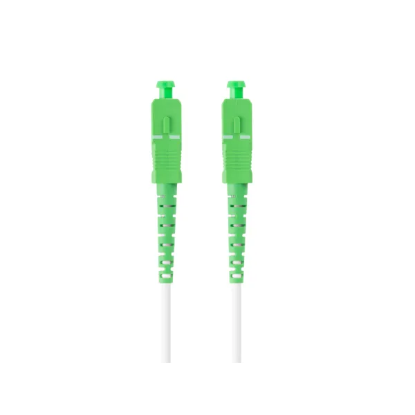Lanberg Latiguillo Fibra Óptica SC/APC a SC/APC Simplex Monomodo G657B3 10m Blanco