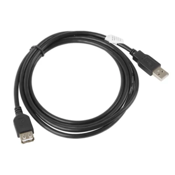 Lanberg Cable USB-A 2.0 Macho/Hembra 1.8m Negro