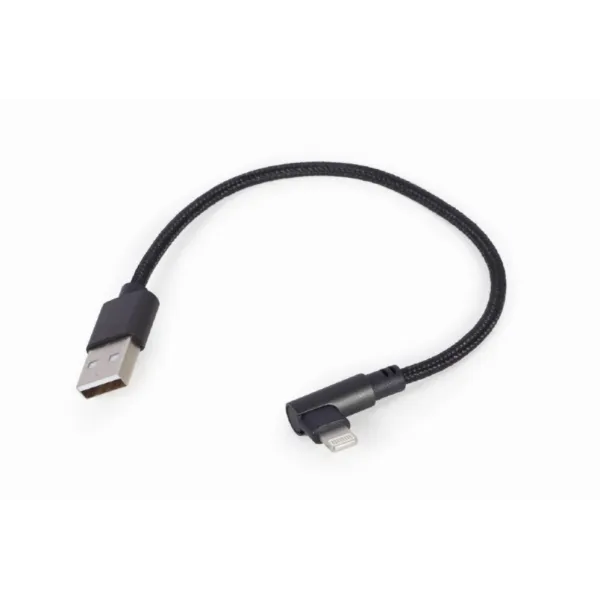 Gembird Cable Acodado USB 2.0 a Lightning Macho/Macho 20cm Negro