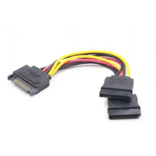 Gembird Cable de Alimentación SATA Plano Macho/2x Hembra 15cm