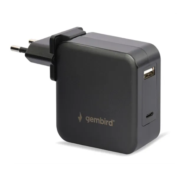Gembird NPA-PD60-01 cargador de dispositivo móvil Portátil, Smartphone Negro Corriente alterna Interior