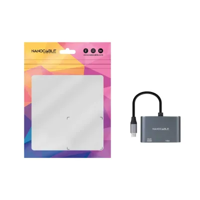 Nanocable Conversor HDMI Hembra a VGA Hembra 15cm Gris Nanocable Conversor HDMI Hembra a VGA Hembra 15cm Gris