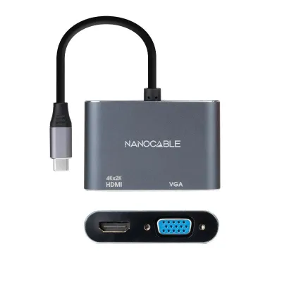 Nanocable Conversor HDMI Hembra a VGA Hembra 15cm Gris Nanocable Conversor HDMI Hembra a VGA Hembra 15cm Gris