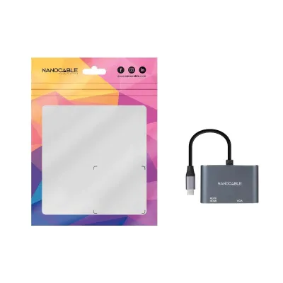 Nanocable Conversor HDMI Hembra a VGA Hembra 15cm Gris Nanocable Conversor HDMI Hembra a VGA Hembra 15cm Gris