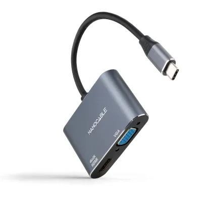 Nanocable Conversor HDMI Hembra a VGA Hembra 15cm Gris Nanocable Conversor HDMI Hembra a VGA Hembra 15cm Gris