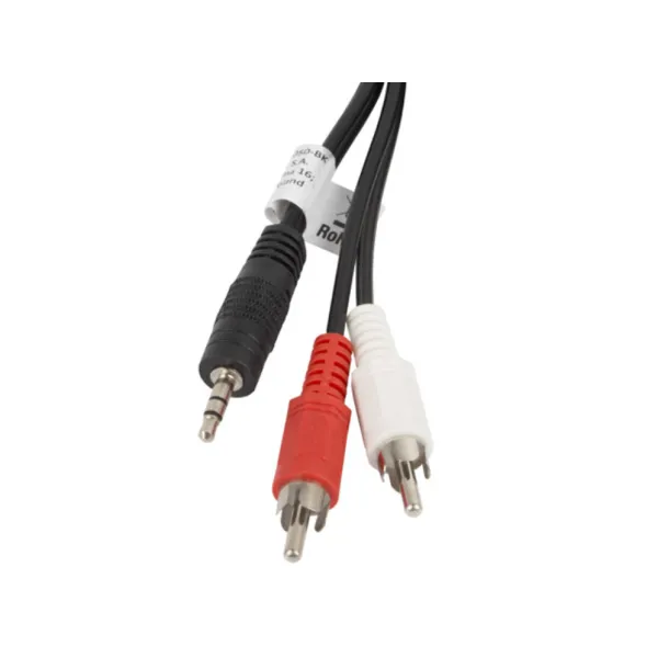 Lanberg CA-MJRC-10CC-0050-BK cable de audio 5 m 3,5mm 2 x RCA Negro