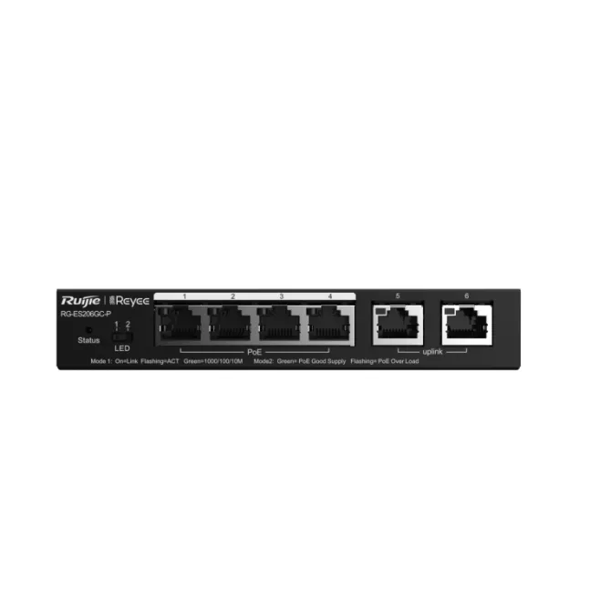 Ruijie Networks RG-ES206GC-P Switch 6 Puertos Gigabit Ethernet