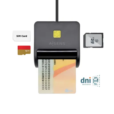 Aisens ASCR-SN02SD-BK Lector DNIe con Multilector de Tarjetas