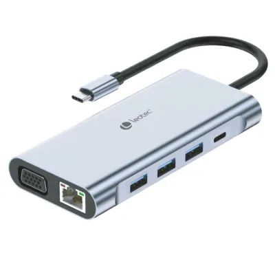 Leotec Docking Station HUB 11 en 1 USB/USB-C/VGA/HDMI/MicroSD