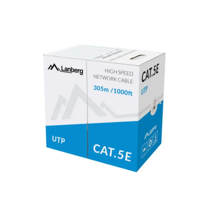 Lanberg Bobina Cable de Red RJ45 Cat.5E UTP Rígido CU 305m CPR
