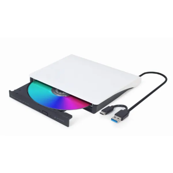 Gembird DVD-USB-03-BW unidad de disco óptico DVD±RW Negro, Blanco