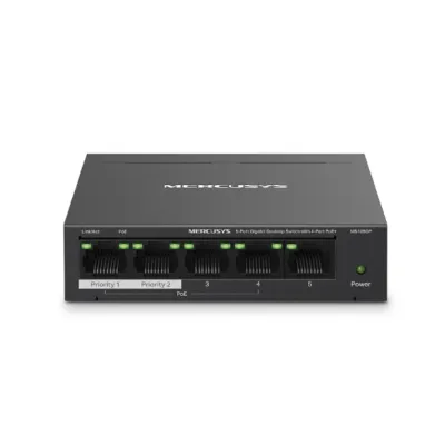 Mercusys MS105GP Switch Gigabit Ethernet de 5 puertos PoE