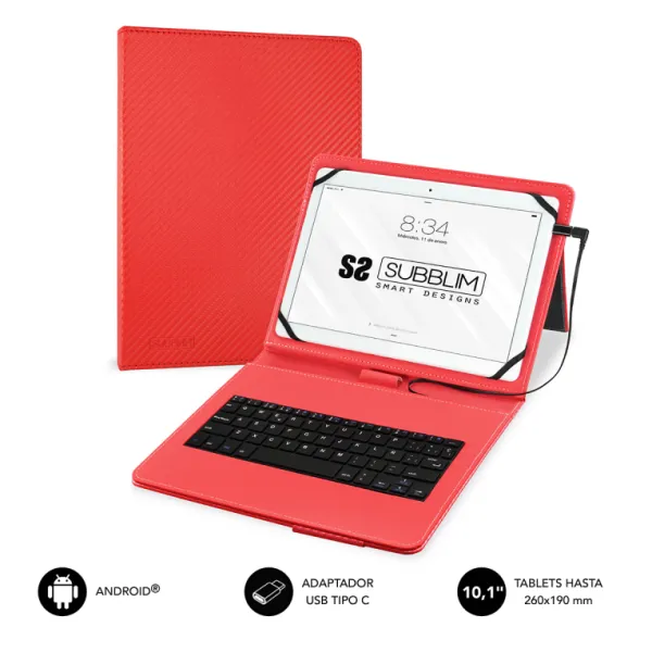 Subblim Keytab Pro USB 10.1" Roja