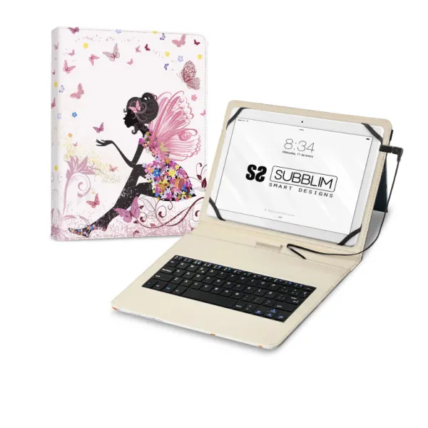 Subblim Keytab Funda Universal con Teclado Hada para Tablet 11.1"