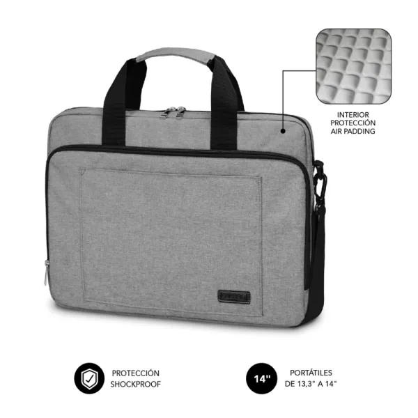 Subblim Air Padding Maletín para Portátil hasta 14" Gris 