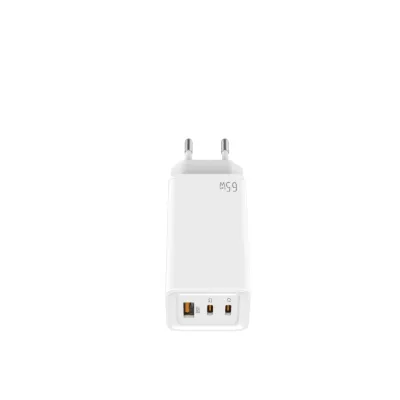 Leotec Cargador de Pared Gan 2xUSB-C PD/USB 2.0 65W Blanco