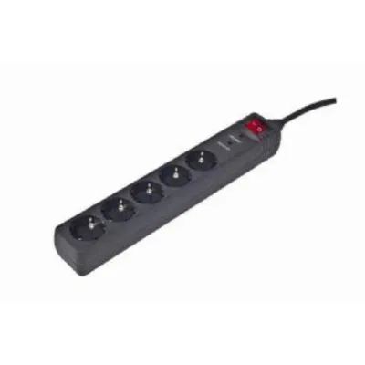 PROTECTOR CONTRA SOBRETENSIONES GEMBIRD 5 ENCHUFES 4 5 M NEGRO PROTECTOR CONTRA SOBRETENSIONES GEMBIRD 5 ENCHUFES 4 5 M NEGRO