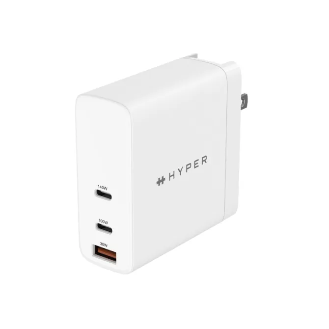 Hyper HyperJuice 140W Cargador GaN PD3.1 de 3 Puertos + Cable