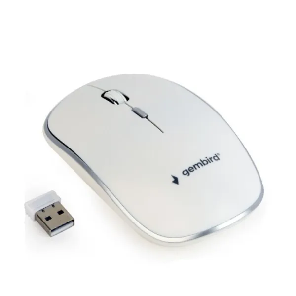 Gembird MUSW-4B-01-W Ratón Óptico Inalámbrico 1600 DPI Blanco