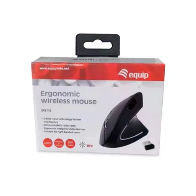 Equip 245110 Ratón Inalámbrico Ergonómico 1600DPI Negro Equip 245110 Ratón Inalámbrico Ergonómico 1600DPI Negro