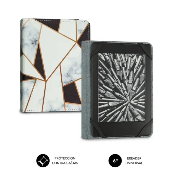 Subblim Clever Ebook Case 6" Funda para Libro Electrónico Mármol/Negro