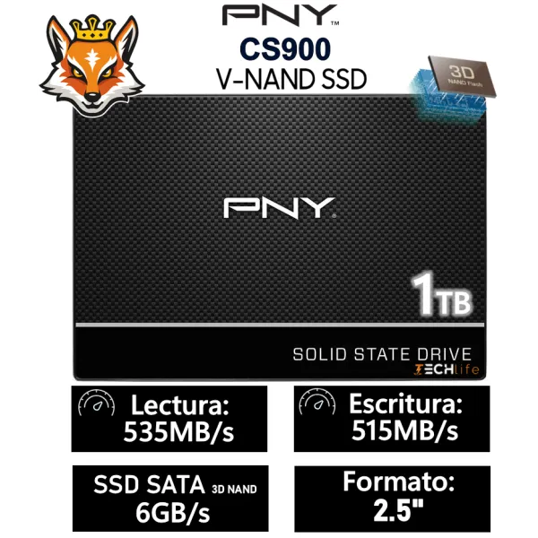 PNY CS900 2.5" 1TB SSD SATA 3 TLC