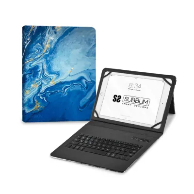 Subblim Keytab Pro Funda con Teclado Bluetooth Mármol Azul para