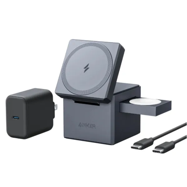 Anker Cubo de Carga Magnético Inalámbrico con MagSafe 15W 3 en 1 Gris 