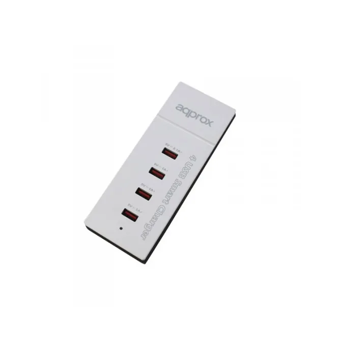Cargador Viaje/Pared 4 Puertos Usb 1X2A + 3X1A Blanco Approx