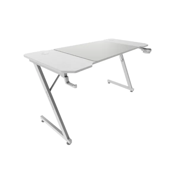 Mesa Mars Gaming Mgd X140 Chasis De Acero Tablero Blanco 140x60 Diseño Fibra De Carbono Alf. Xxl