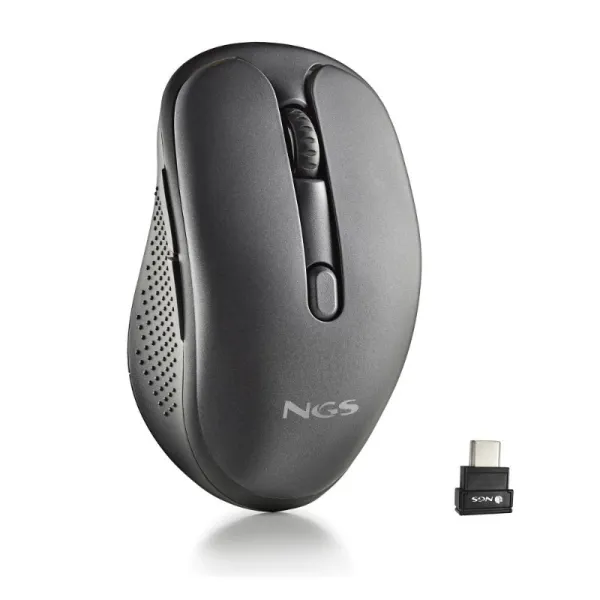 Ratón Inalámbrico NGS Evo Mix silencioso/ Batería recargable/ Hasta 3200 DPI/ Negro