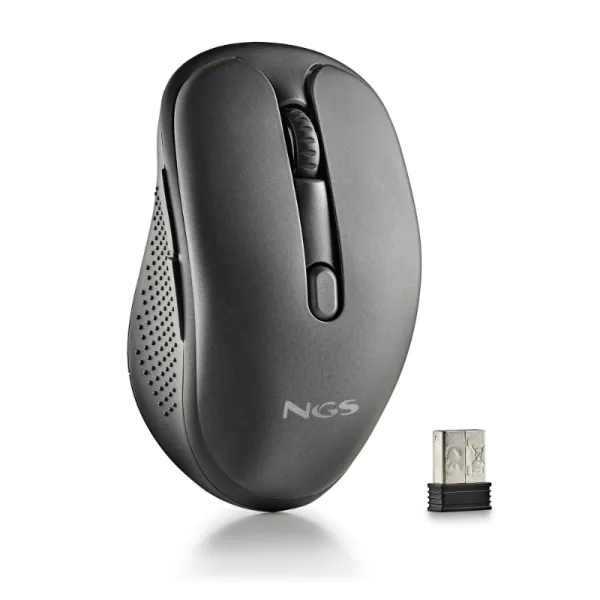 Ratón Inalámbrico NGS Evo Peep silencioso/ Batería recargable/ Hasta 3200 DPI/ Negro