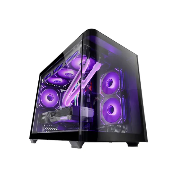 Torre PC Mars Gaming MC-FUSIONM Caja Gaming Micro-ATX Cristal Templado Continuo Curvo Doble Cámara N