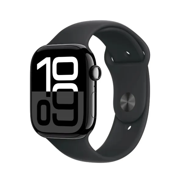 Apple Watch Series 10 GPS 46mm Caja Aluminio Negro Azabache con Correa Deportiva Negra S M