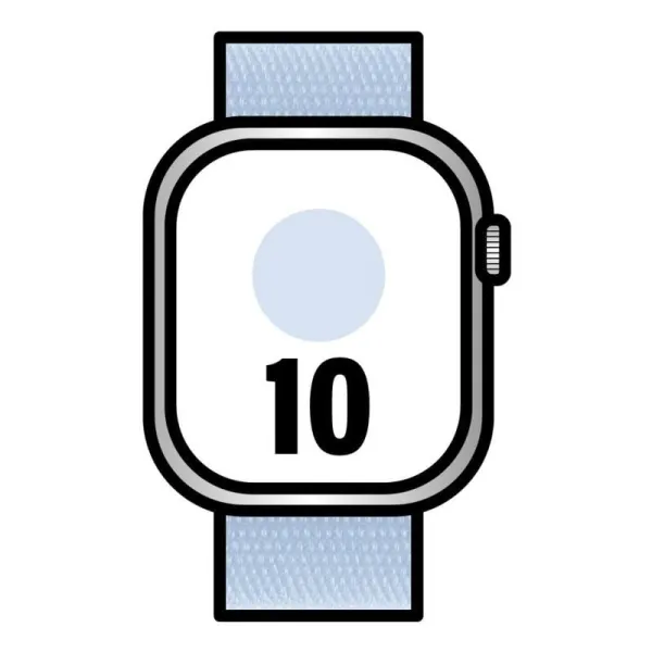 Apple Watch Series 10 GPS + Cellular 46mm Caja de Aluminio Plata con Correa Loop Deportiva Azul Nube