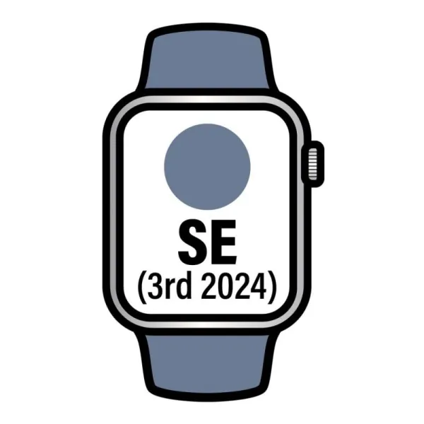 Apple Watch SE GPS + Cellular 44mm Caja de Aluminio Plata con Correa Deportiva Azul Denim M L