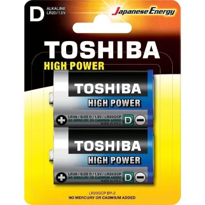 Pack de 2 Pilas D 2 Toshiba LR20/ 1.5V/ Alcalinas Pack de 2 Pilas D 2 Toshiba LR20/ 1.5V/ Alcalinas