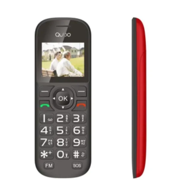 Qubo D-1803 Rojo Teléfono Móvil para Personas Mayores teclas grandes