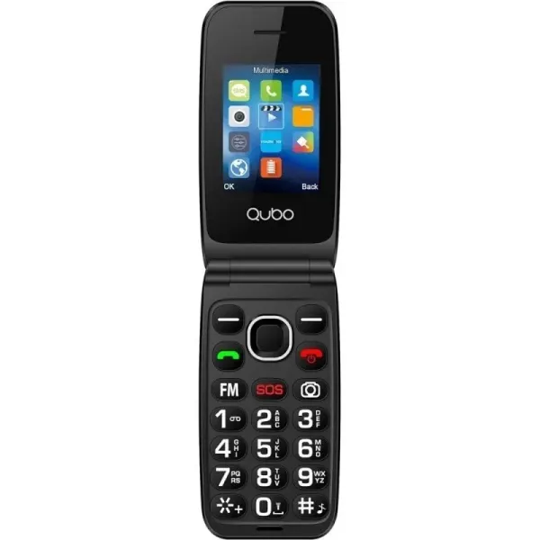 Qubo NEONW-SOS Azul Teléfono Móvil para Personas Mayores plegable teclas grandes