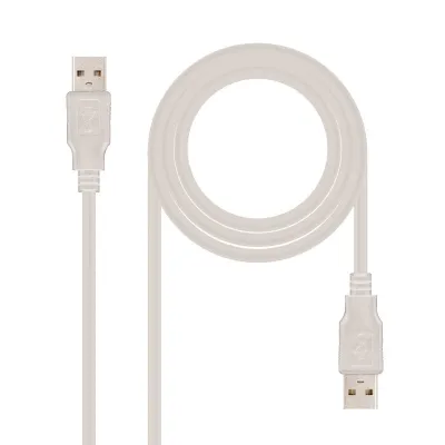 Nanocable Cable USB 2.0 Tipo A Macho/Macho 2m Beige Nanocable Cable USB 2.0 Tipo A Macho/Macho 2m Beige