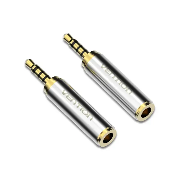 Adaptador Jack Vention VAB-S02/ Jack 2.5 Macho - Jack 3.5 Hembra/ Plata