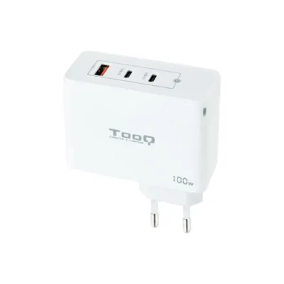 Cargador De Pared Tooq Tqwc-ganqc2pd65wt 2usb-c Pd + Usb-a Qc Cargador De Pared Tooq Tqwc-ganqc2pd65wt 2usb-c Pd + Usb-a Qc